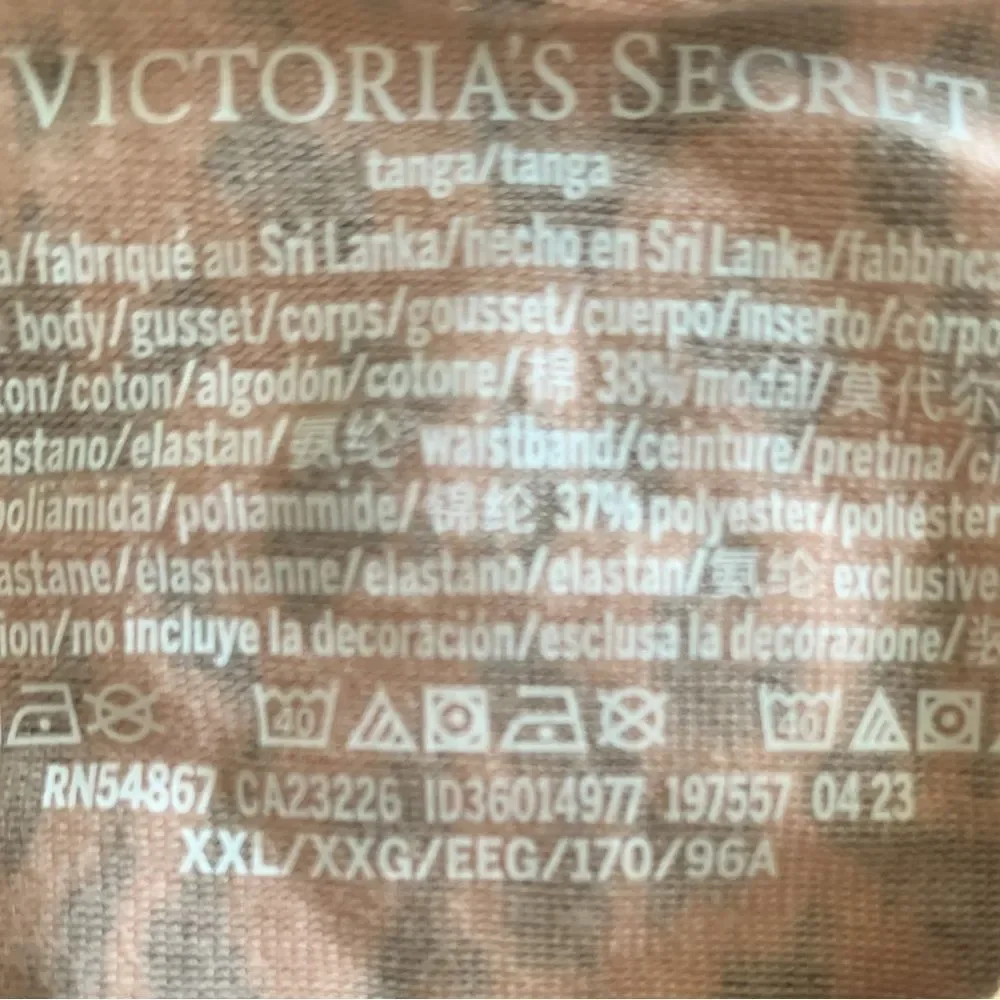 Victoria Secrets Leopard Cotton String Bikini Panties Tanga Size XXL N…